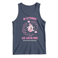 Breast Cancer Halloween Tank Top In October Ghost Wear Pink Black Cat - Wonder Print Shop