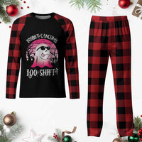 Breast Cancer Is Boo Sheet Plaid Pajama Set In October Ghost Wear Pink - Wonder Print Shop