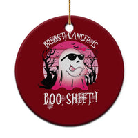 Breast Cancer Is Boo Sheet Ceramic Ornament In October Ghost Wear Pink - Wonder Print Shop