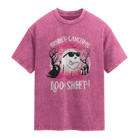 Breast Cancer Is Boo Sheet Washed Cotton T-Shirt In October Ghost Wear Pink