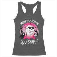 Breast Cancer Is Boo Sheet Racerback Tank Top In October Ghost Wear Pink - Wonder Print Shop