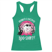 Breast Cancer Is Boo Sheet Racerback Tank Top In October Ghost Wear Pink - Wonder Print Shop