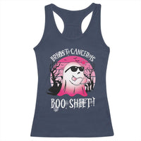 Breast Cancer Is Boo Sheet Racerback Tank Top In October Ghost Wear Pink - Wonder Print Shop