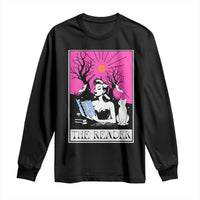 The Reader Tarot Long Sleeve Shirt Witch Reading Book Club Occult Cat Mom - Wonder Print Shop