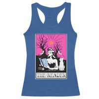 The Reader Tarot Racerback Tank Top Witch Reading Book Club Occult Cat Mom - Wonder Print Shop
