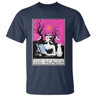 The Reader Tarot T Shirt Witch Reading Book Club Occult Cat Mom - Wonder Print Shop
