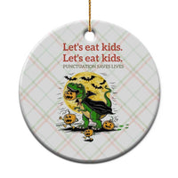 Grammar English Teacher Ceramic Ornament Funny Halloween Dinosaurs Pumpkin Punctuation Saves Lives