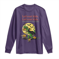 Grammar English Teacher Long Sleeve Shirt Funny Halloween Dinosaurs Pumpkin Punctuation Saves Lives