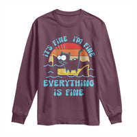 It's Fine I'm Fine Everything Is Fine Funny Cat Long Sleeve Shirt Christmas Gift - Wonder Print Shop