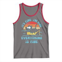 It's Fine I'm Fine Everything Is Fine Funny Cat Tank Top Christmas Gift - Wonder Print Shop