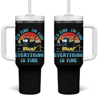 It's Fine I'm Fine Everything Is Fine Funny Cat Tumbler With Handle Christmas Gift - Wonder Print Shop