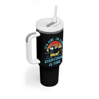 It's Fine I'm Fine Everything Is Fine Funny Cat Tumbler With Handle Christmas Gift - Wonder Print Shop