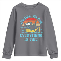 It's Fine I'm Fine Everything Is Fine Funny Cat Youth Sweatshirt Christmas Gift - Wonder Print Shop