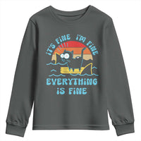 It's Fine I'm Fine Everything Is Fine Funny Cat Youth Sweatshirt Christmas Gift - Wonder Print Shop