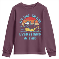 It's Fine I'm Fine Everything Is Fine Funny Cat Youth Sweatshirt Christmas Gift - Wonder Print Shop