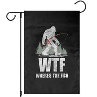 WTF Where's The Fish Garden Flag Funny Fishing Gifts Bigfoot Sasquatch - Wonder Print Shop