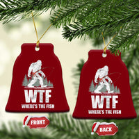 WTF Where's The Fish Ceramic Ornament Funny Fishing Gifts Bigfoot Sasquatch - Wonder Print Shop