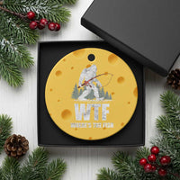 WTF Where's The Fish Ceramic Ornament Funny Fishing Gifts Bigfoot Sasquatch - Wonder Print Shop