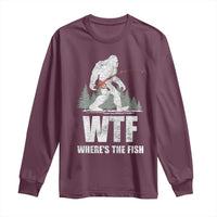 WTF Where's The Fish Long Sleeve Shirt Funny Fishing Gifts Bigfoot Sasquatch - Wonder Print Shop