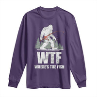 WTF Where's The Fish Long Sleeve Shirt Funny Fishing Gifts Bigfoot Sasquatch - Wonder Print Shop