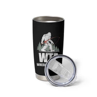 WTF Where's The Fish Tumbler Cup Funny Fishing Gifts Bigfoot Sasquatch - Wonder Print Shop