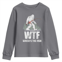 WTF Where's The Fish Youth Sweatshirt Funny Fishing Gifts Bigfoot Sasquatch - Wonder Print Shop