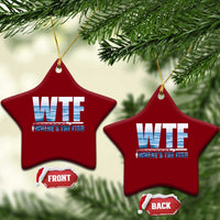 WTF Where's The Fish Ceramic Ornament Funny Fishing Gifts Fathers Day - Wonder Print Shop