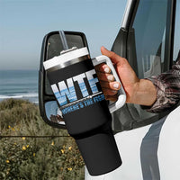 WTF Where's The Fish Tumbler With Handle Funny Fishing Gifts Fathers Day - Wonder Print Shop