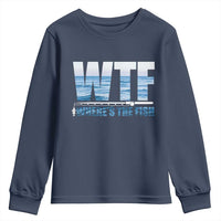 WTF Where's The Fish Youth Sweatshirt Funny Fishing Gifts Fathers Day - Wonder Print Shop