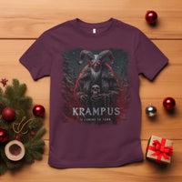 Krampus Is Coming To Town T Shirt Gothic Dark Xmas Gift Horror Holiday - Wonder Print Shop
