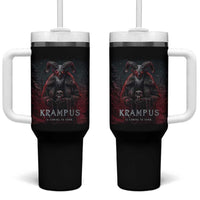 Krampus Is Coming To Town Tumbler With Handle Gothic Dark Xmas Gift Horror Holiday - Wonder Print Shop