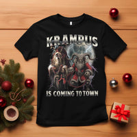 Krampus Is Coming To Town T Shirt Vintage Gothic Dark Xmas Gift Horror Holiday - Wonder Print Shop