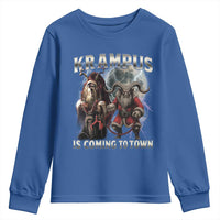 Krampus Is Coming To Town Youth Sweatshirt Vintage Gothic Dark Xmas Gift Horror Holiday - Wonder Print Shop