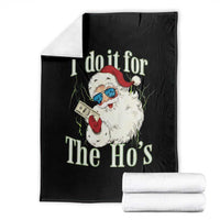 I Do It For The Hos Throw Blanket Rude Offensive Christmas Santa Face Retro Bootleg - Wonder Print Shop