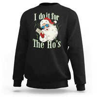 I Do It For The Hos Sweatshirt Rude Offensive Christmas Santa Face Retro Bootleg - Wonder Print Shop
