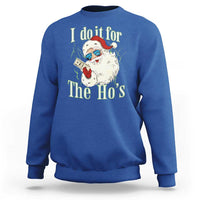I Do It For The Hos Sweatshirt Rude Offensive Christmas Santa Face Retro Bootleg - Wonder Print Shop