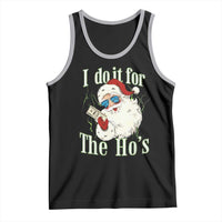 I Do It For The Hos Tank Top Rude Offensive Christmas Santa Face Retro Bootleg - Wonder Print Shop