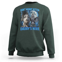 Funny Alpha Wolf Sweatshirt Don't Worry Kitten Daddy's Here 90s Vintage Bootleg - Wonder Print Shop