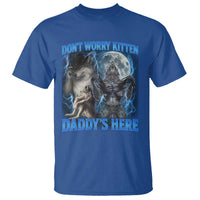 Funny Alpha Wolf T Shirt Don't Worry Kitten Daddy's Here 90s Vintage Bootleg - Wonder Print Shop
