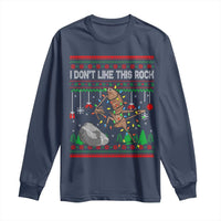 Christmas Marcus The Worm Meme Long Sleeve Shirt I Dont Like This Rock Brainrot Funny Ugly Xmas - Wonder Print Shop