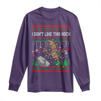 Christmas Marcus The Worm Meme Long Sleeve Shirt I Dont Like This Rock Brainrot Funny Ugly Xmas - Wonder Print Shop