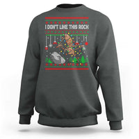 Christmas Marcus The Worm Meme Sweatshirt I Dont Like This Rock Brainrot Funny Ugly Xmas - Wonder Print Shop