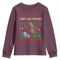 Christmas Marcus The Worm Meme Youth Sweatshirt I Dont Like This Rock Brainrot Funny Ugly Xmas - Wonder Print Shop