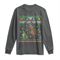Marcus The Worm Christmas Meme Long Sleeve Shirt I Dont Like This Tree Brainrot Funny Ugly Xmas - Wonder Print Shop