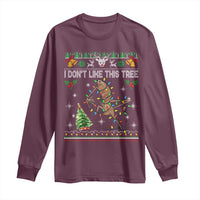Marcus The Worm Christmas Meme Long Sleeve Shirt I Dont Like This Tree Brainrot Funny Ugly Xmas - Wonder Print Shop