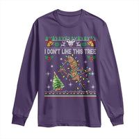 Marcus The Worm Christmas Meme Long Sleeve Shirt I Dont Like This Tree Brainrot Funny Ugly Xmas - Wonder Print Shop