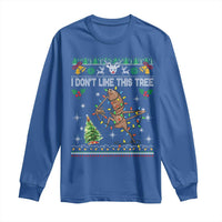 Marcus The Worm Christmas Meme Long Sleeve Shirt I Dont Like This Tree Brainrot Funny Ugly Xmas - Wonder Print Shop