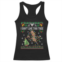 Marcus The Worm Christmas Meme Racerback Tank Top I Dont Like This Tree Brainrot Funny Ugly Xmas - Wonder Print Shop