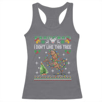 Marcus The Worm Christmas Meme Racerback Tank Top I Dont Like This Tree Brainrot Funny Ugly Xmas - Wonder Print Shop