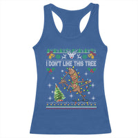 Marcus The Worm Christmas Meme Racerback Tank Top I Dont Like This Tree Brainrot Funny Ugly Xmas - Wonder Print Shop